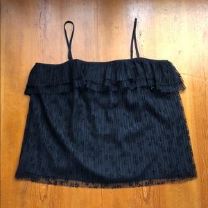 J. Crew floral mesh lined tank top